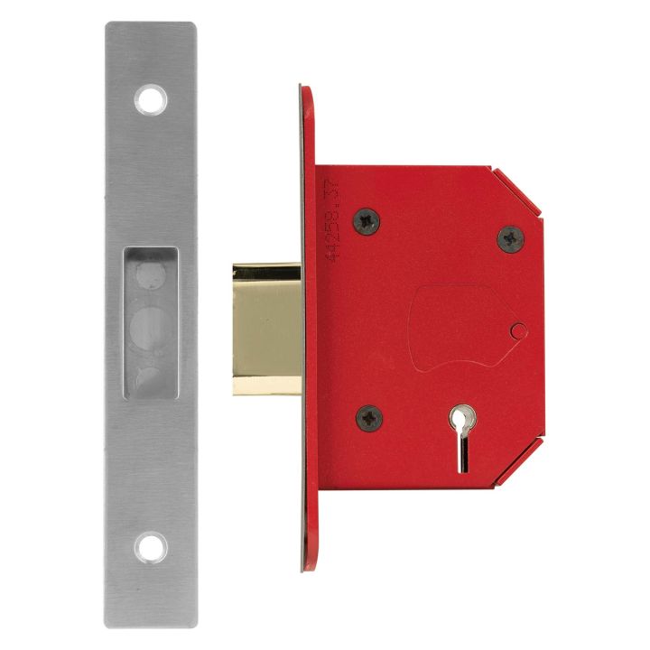StrongBOLT BS 5 Lever Mortice Deadlock 2.5" Polished Brass