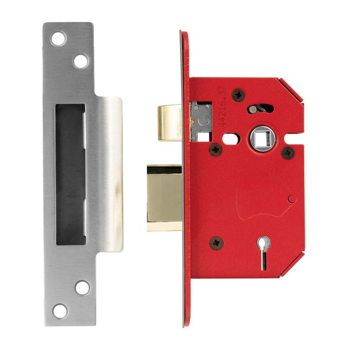 StrongBOLT 5 Lever Mortice Sashlock 2.5" Stainless Steel 