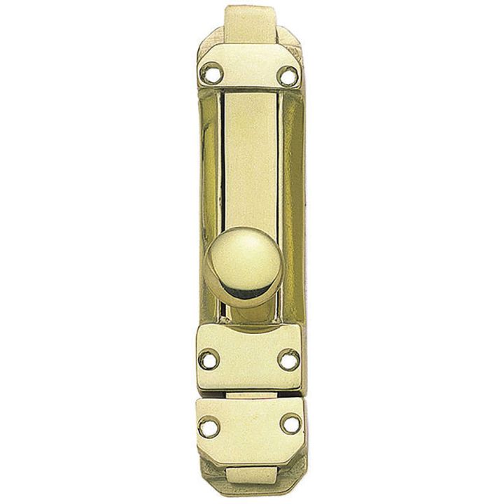 Victorian Slide Bolt Polished Brass 152mm