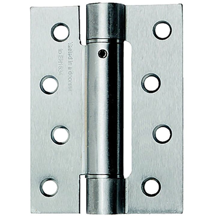 Adjustable Sprung Fire Door Hinges Satin Chrome 100mm Pack 3