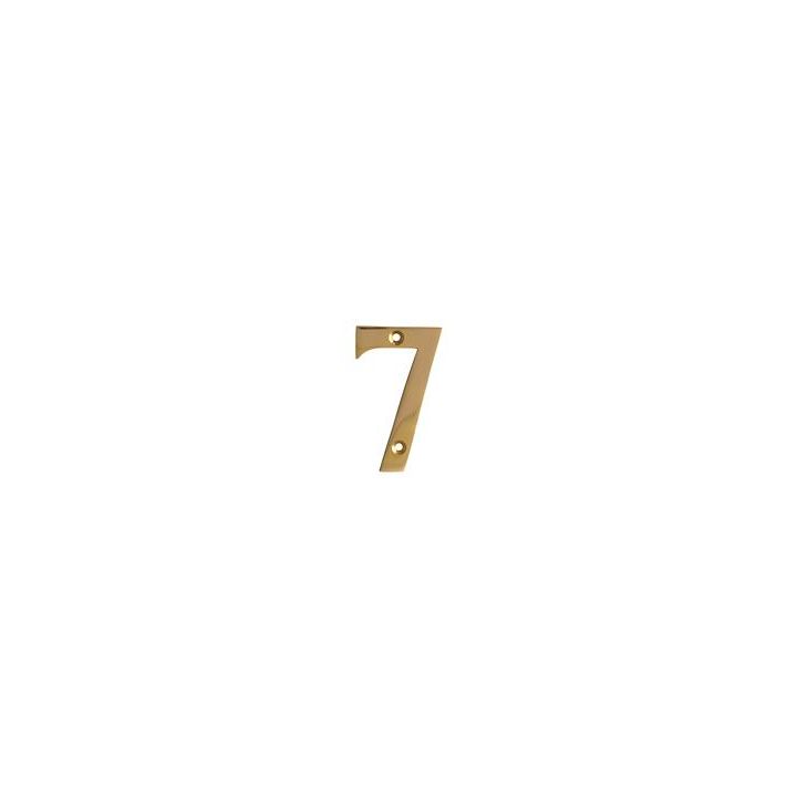 No 7 Numeral Polished Brass 76mm