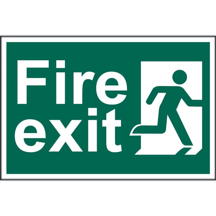Fire Exit Man Right Sign 300 x 200mm Self Adhesive
