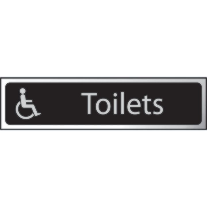 Disabled Toilet Sign 200 x 50mm Black