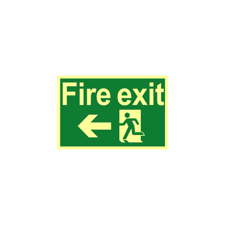 Fire Exit Sign Arrow Left 300 x 200mm