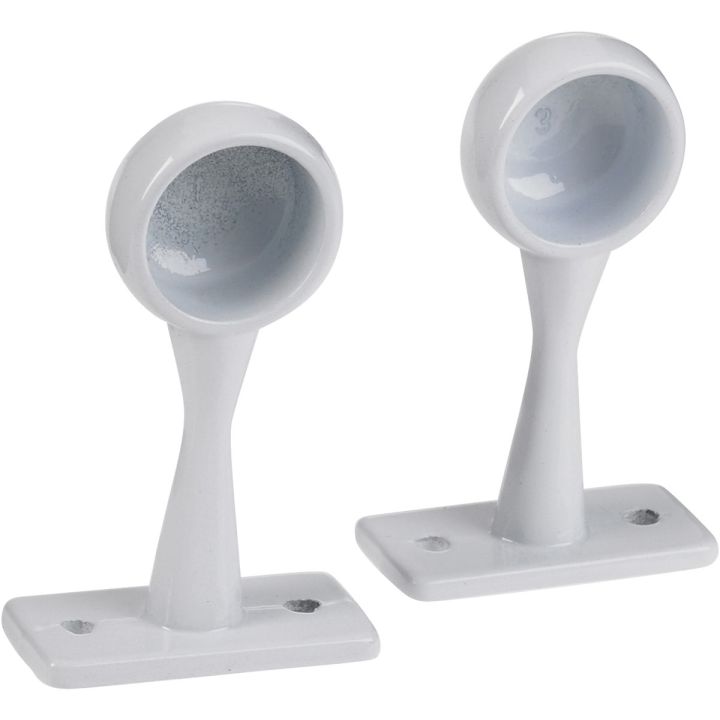 White Colorail Standard End Bracket Pack 2