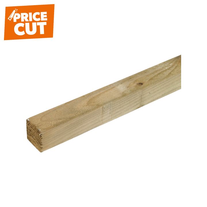 Sawn Treated Green Easi Edge 50 x 47mm (2" x 2") Kiln Dried FSC®