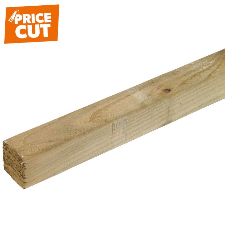 Sawn Treated Green Easi Edge 50 x 47mm (2" x 2") Kiln Dried FSC®