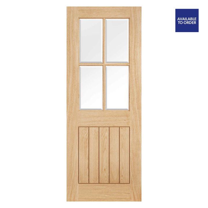 Belize Glazed 4 Panel Unfinished Oak Doors