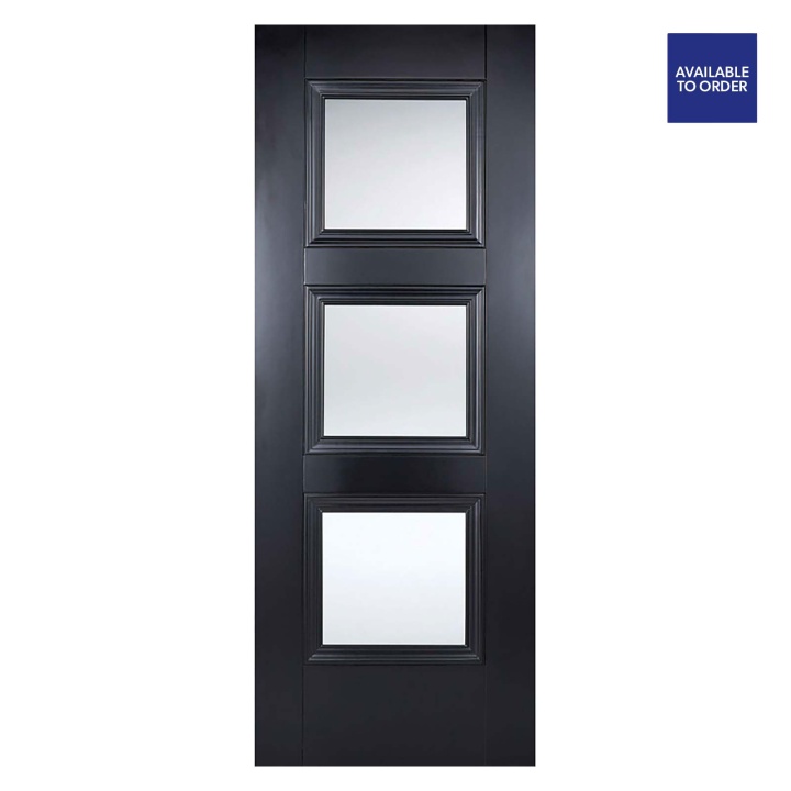 Amsterdam Clear Glazed Primed Black Door