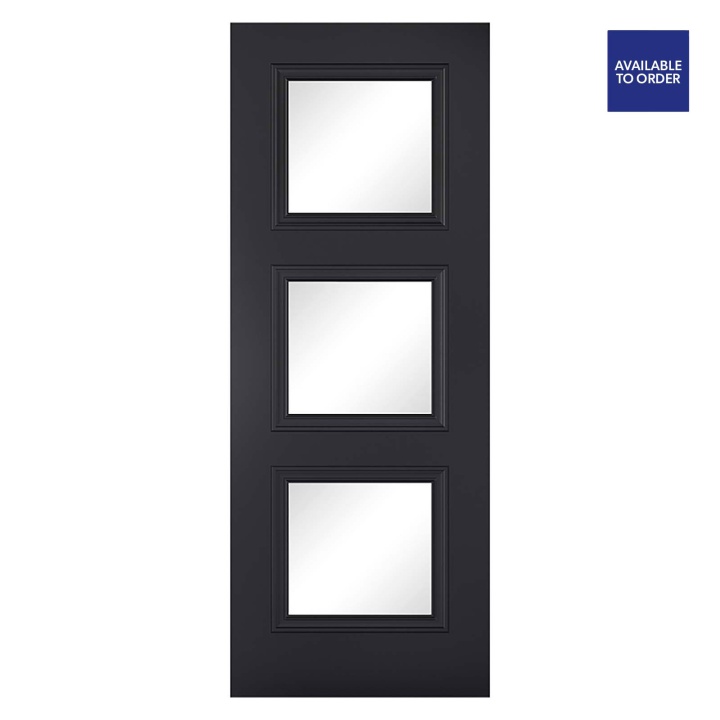 Antwerp Clear Glazed Primed Black Door