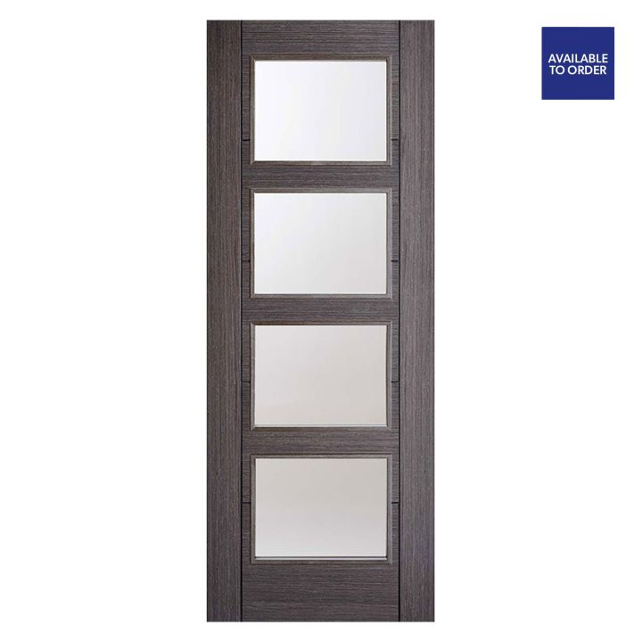 Vancouver Glazed 4 Panel Pre-Finished Ash Grey Doors