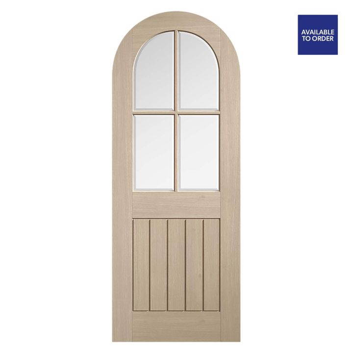 Mexicano Arched Glazed Blonde Oak Door 1981 x 762mm 