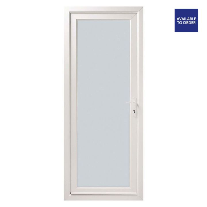 CWG Left Hand Clear Double Glazed Single White uPVC Door