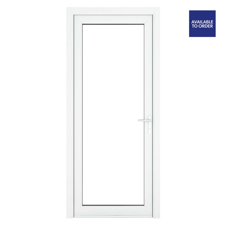 Crystal Left Hand Clear Double Glazed Single White uPVC Door
