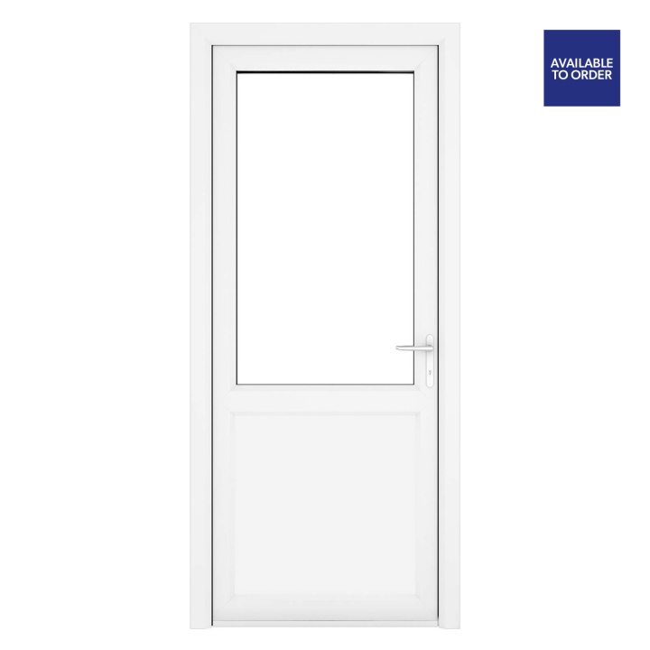 Crystal Left Hand Half Clear Glazed White uPVC Door