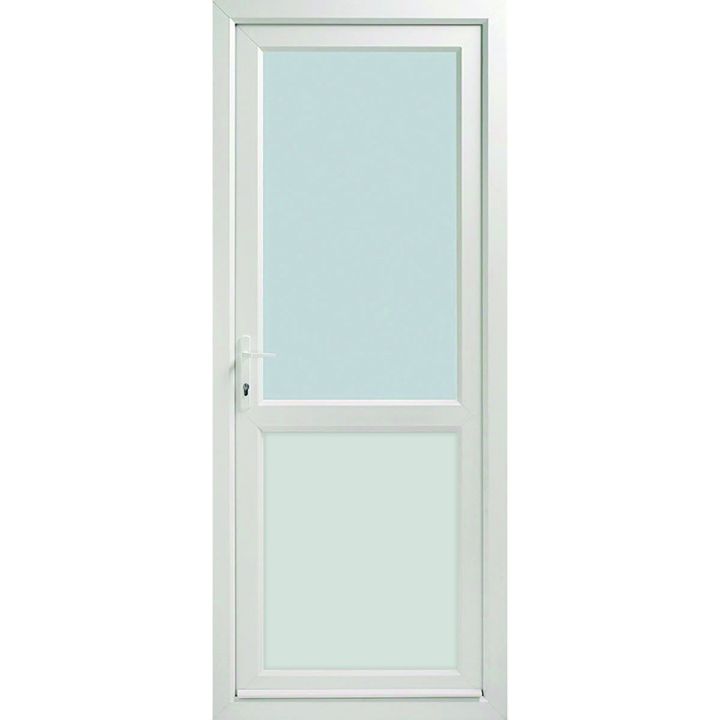 CWG Right Hand Half Clear Glazed White uPVC Door