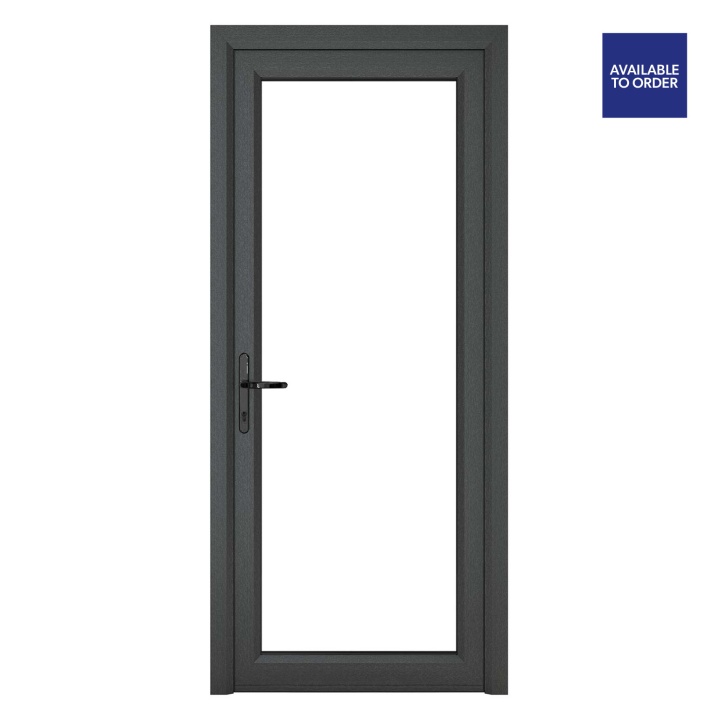 Crystal Right Hand Clear Glazed Grey/White uPVC Door