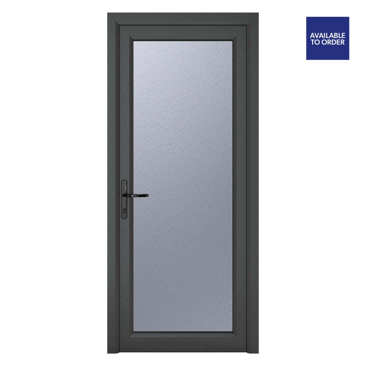 Crystal Right Hand Obscure Glazed Grey/White uPVC Door