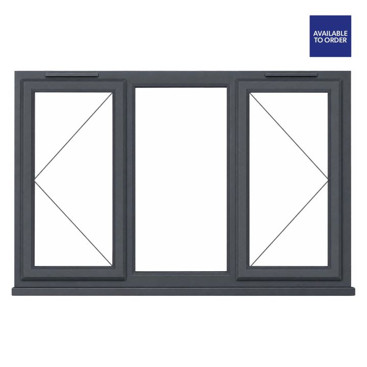 CWG Left & Right Hand Opening Clear Triple Glazed Grey/White uPVC Window