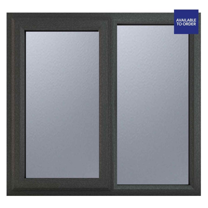 CWG Left Hand Hung with Fixed Panel Obscure Triple Glazed Grey/White uPVC Window