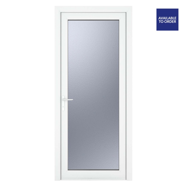 Crystal Right Hand Obscure Triple Glazed Single White uPVC Door