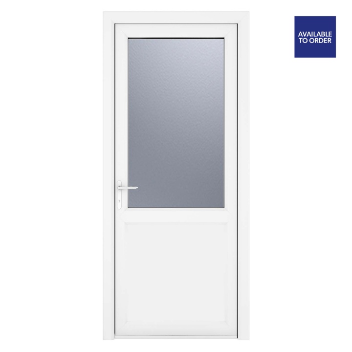 Crystal Right Hand Half Obscure Triple Glazed White uPVC Door