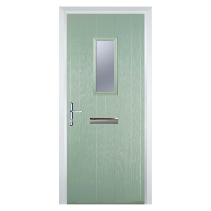 Cottage Style Composite Door 1 Glass Square Chartwell Green LH Hung 2100 x 920mm