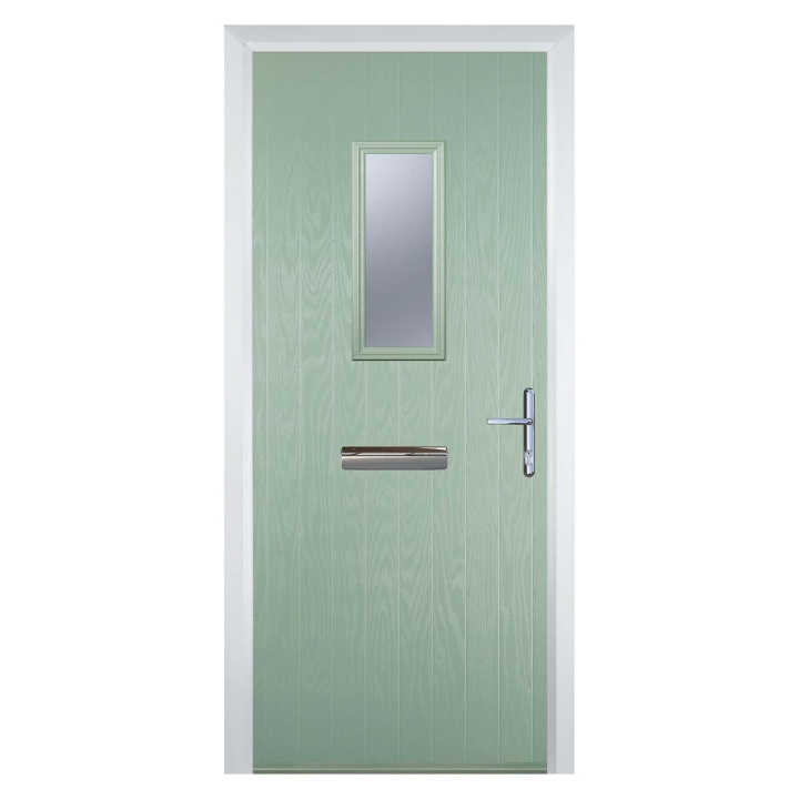 Cottage Style Composite Door 1 Glass Square Chartwell Green RH Hung