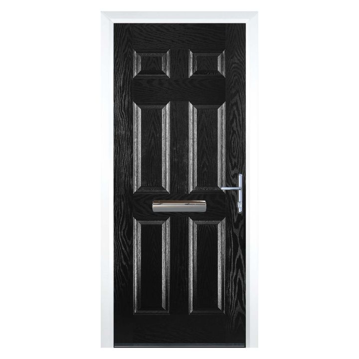 6 Panel Composite Door Black LH Hung 2100 x 920mm