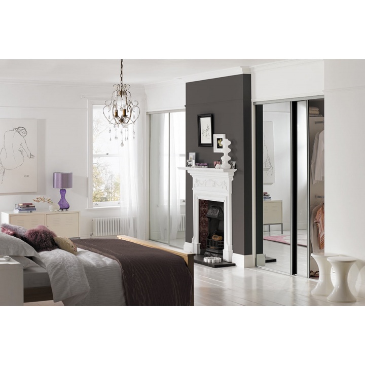 Sliding Door Twin Pack - Silver Frame - Mirror 610mm (Pk 2)
