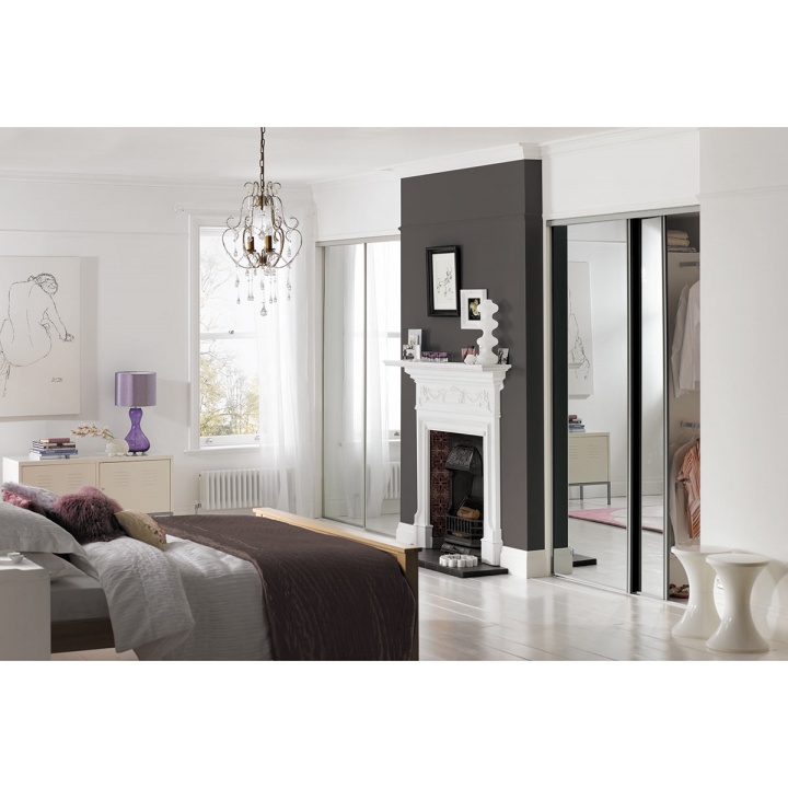 Sliding Door - Silver Frame - Mirror 610mm