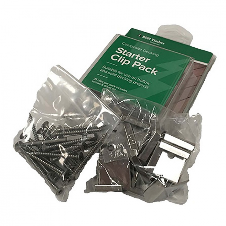 Composite Deck Board Starter Clip & Driver Bit Pack of 25 Selco