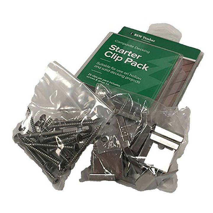 Composite Deck Board Hidden Starter Clip & Driver Bit Pack of 25
