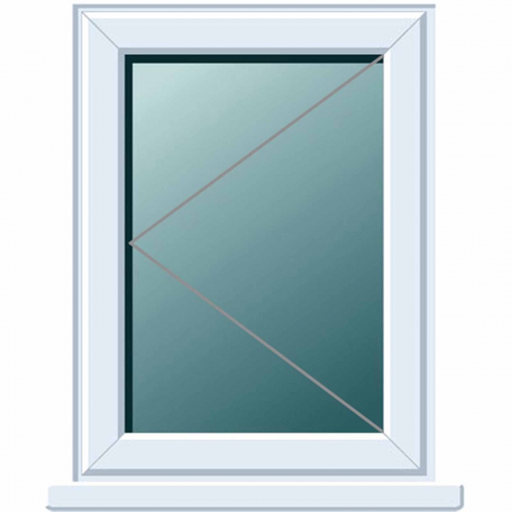 UPVC Window 610 x 1190mm LH FL Clear Glazed A Rated