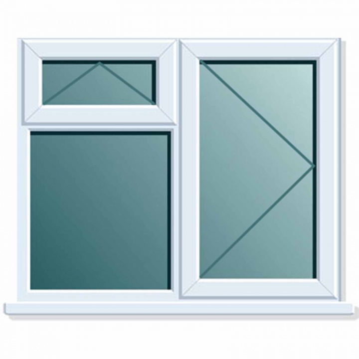 UPVC Window 1190x1040 3PTOV RH Clear Glazed A Rated