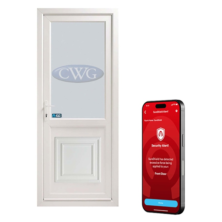 Smart Security Clear Glazed Right-Hung uPVC Door Set 840 x 2085mm | Selco