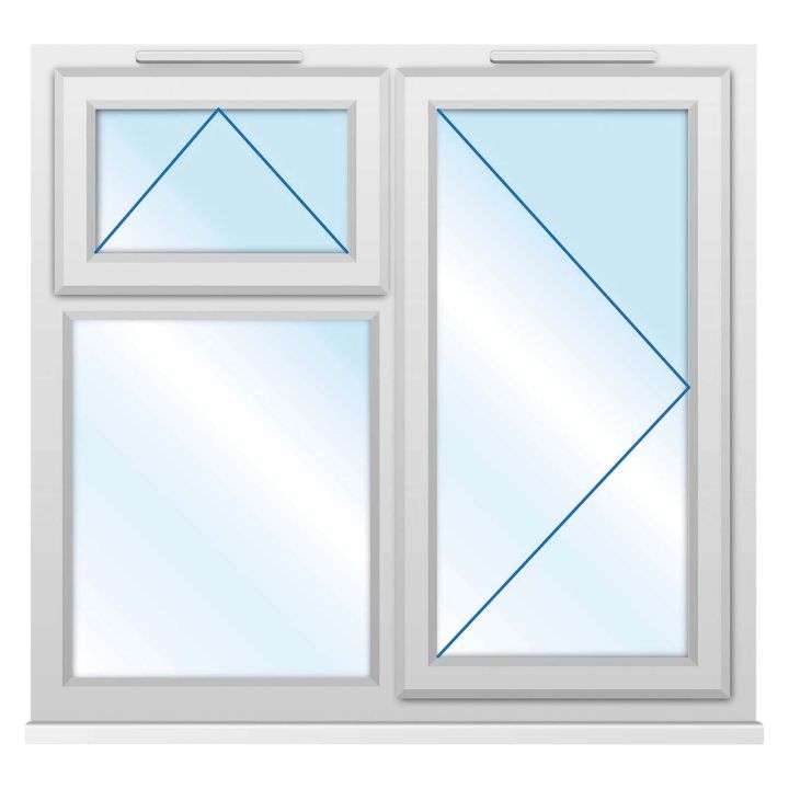 Smart Security Clear Right-Hung with Top Opener uPVC Window 1190 x 1040mm 