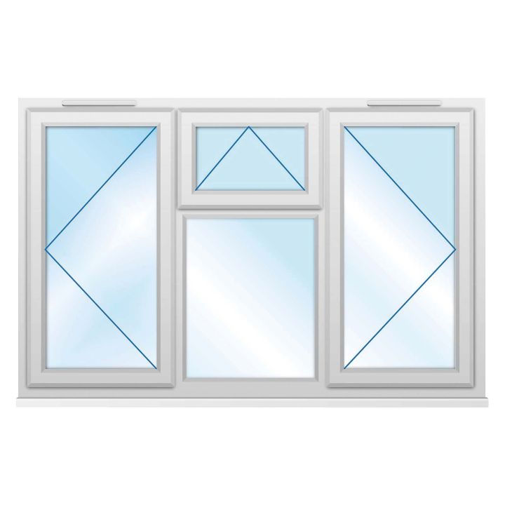 Smart Security Clear Glazed Four Pane uPVC Window 1770 x 1040mm 