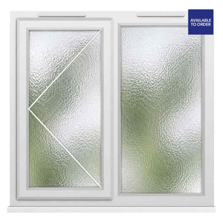 CWG Left Hand Opening with Fixed Panel Obscure Glazed White uPVC Window