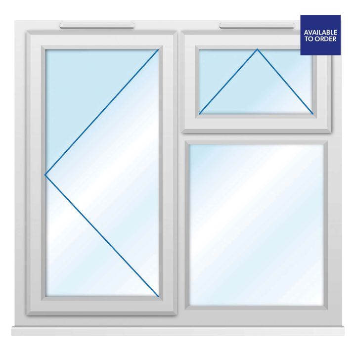CWG Left Hand Side Hung with Top Opener Clear Glazed White uPVC Window