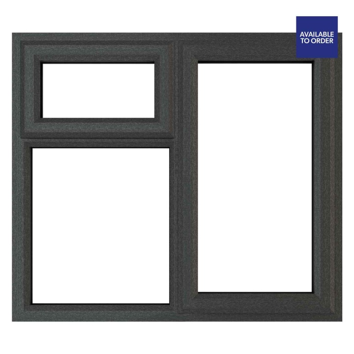 Crystal Right Hand Side Hung with Top Opener Clear Glazed Grey/White uPVC Window