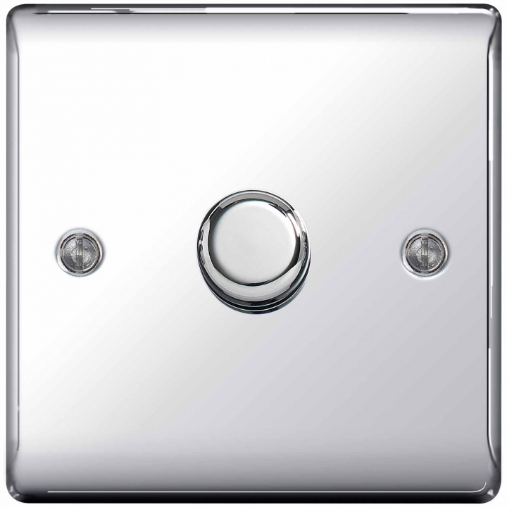 BG Nexus 1 Gang 2 Way Push Dimmer 400W Polished Chrome
