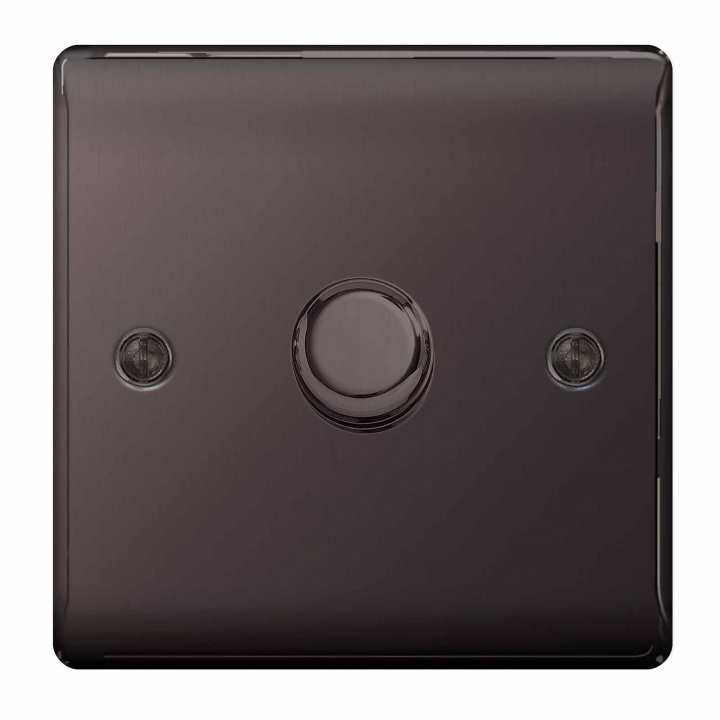 BG Nexus 1 Gang 2 Way Push Dimmer 400W Black Nickel