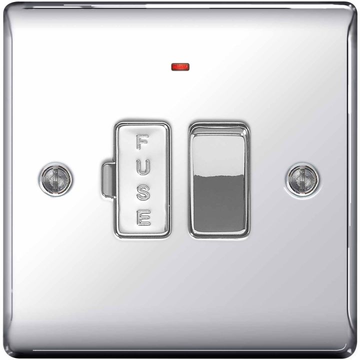 BG Nexus 13A Switched Fused Connection Unit With Neon Polished Chrome