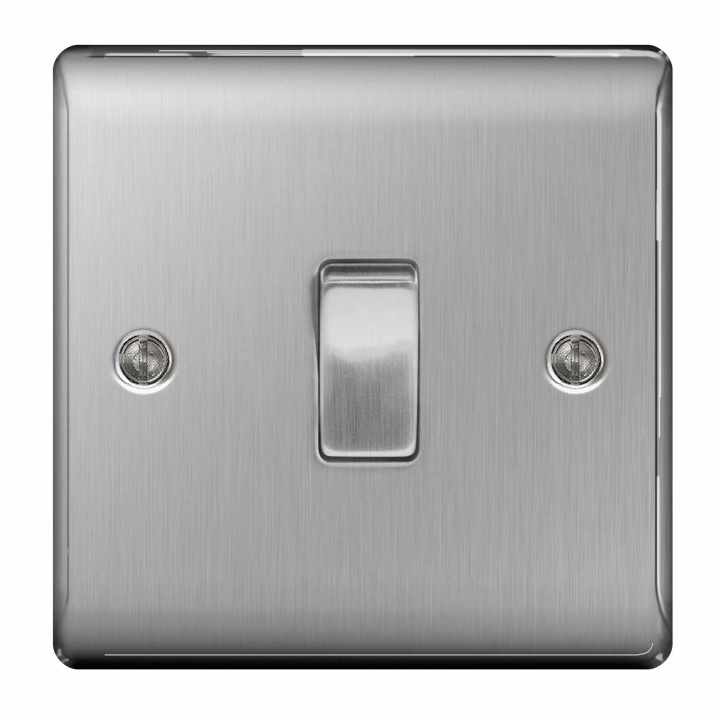 BG Nexus 1 Gang 2 Way Switch Brushed Steel
