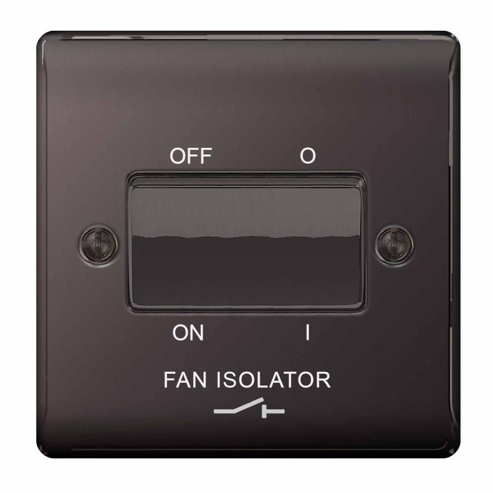 BG Nexus Fan Isolator 3 Pole 10A Black Nickel