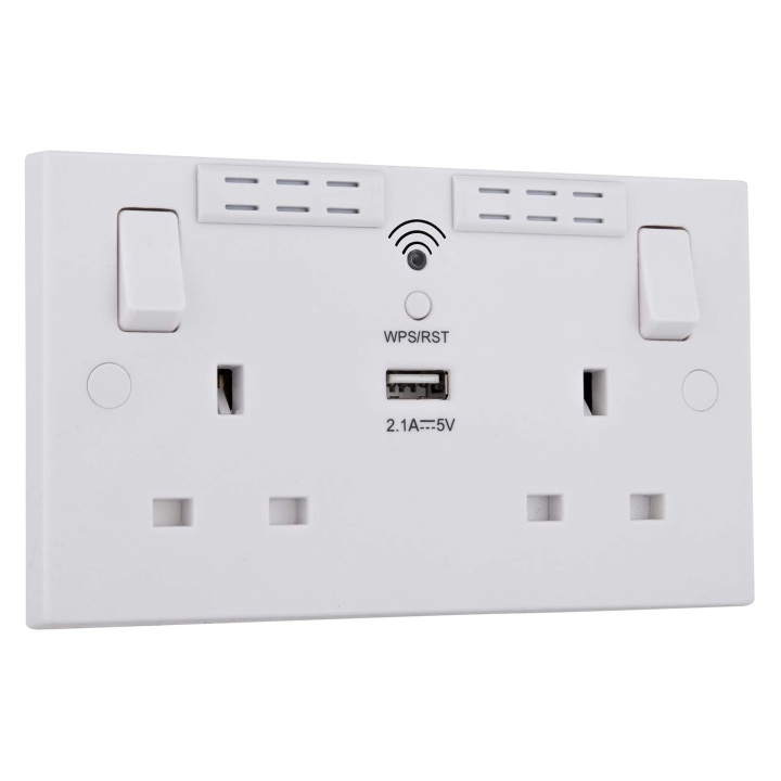 BG Nexus 2 Gang Socket With Wifi Extender & USB