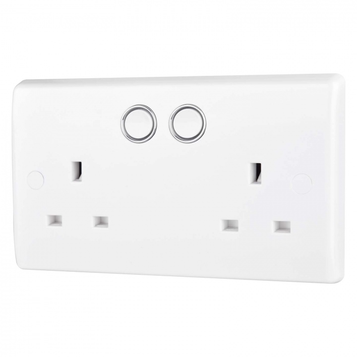 BG 2 Gang Smart Socket 13A White No Hub Required