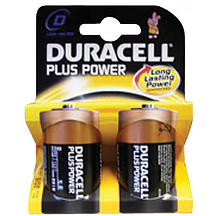 Duracell Plus D Batteries Pk 2