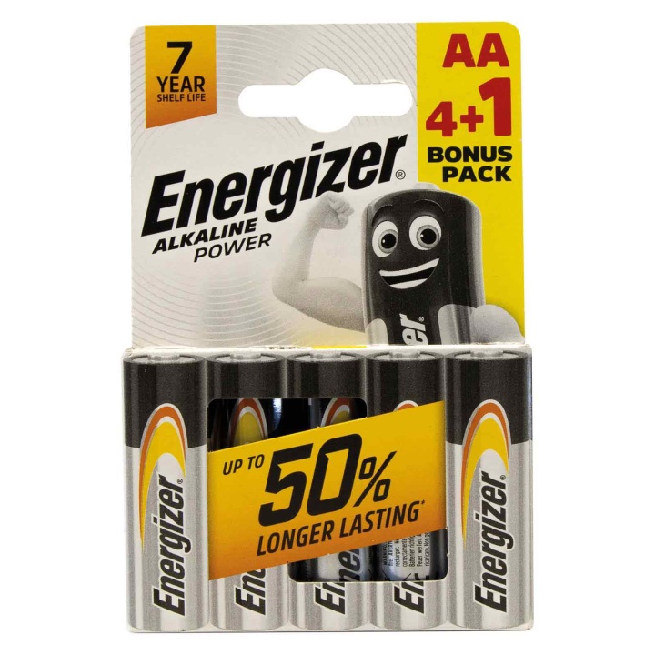 Energizer Alkaline Power AA Batteries Pack of 4+1